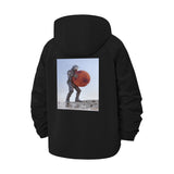 Astronaut Planet Art Unisex Full-Zip Printed Waterproof Hooded Windbreaker