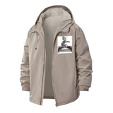 Astronaut Cat Unisex Full-Zip Printed Waterproof Hooded Windbreaker