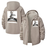 Astronaut Cat Unisex Full-Zip Printed Waterproof Hooded Windbreaker