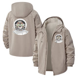 Astronaut Cat Unisex Full-Zip Printed Waterproof Hooded Windbreaker