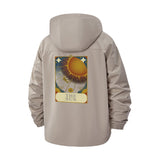Tarot Sun Card Unisex Full-Zip Printed Waterproof Hooded Windbreaker
