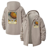 Tarot Sun Card Unisex Full-Zip Printed Waterproof Hooded Windbreaker