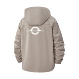 Minimal Circle Line Unisex Full-Zip Printed Waterproof Hooded Windbreaker