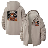 Astronaut Cat Unisex Full-Zip Printed Waterproof Hooded Windbreaker