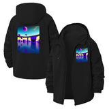 Surreal Geometric Landscape Unisex Full-Zip Printed Waterproof Hooded Windbreaker