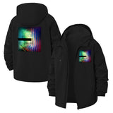 Abstract Vivid Wave Unisex Full-Zip Printed Waterproof Hooded Windbreaker