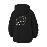 Star Pattern Unisex Full-Zip Printed Waterproof Hooded Windbreaker