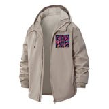 Abstract Monster Art Unisex Full-Zip Printed Waterproof Hooded Windbreaker