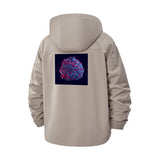 Digital Abstract Art Unisex Full-Zip Printed Waterproof Hooded Windbreaker