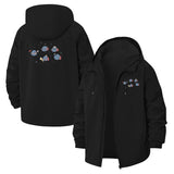 Whimsical Planet Cartoon Unisex Full-Zip Printed Waterproof Hooded Windbreaker