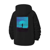 Moonlit Silhouette Unisex Full-Zip Printed Waterproof Hooded Windbreaker