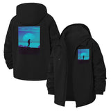 Moonlit Silhouette Unisex Full-Zip Printed Waterproof Hooded Windbreaker