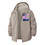 Dreamy Anime Moon Unisex Full-Zip Printed Waterproof Hooded Windbreaker