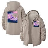 Dreamy Anime Moon Unisex Full-Zip Printed Waterproof Hooded Windbreaker