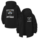 Need More Space Unisex Full-Zip Printed Waterproof Hooded Windbreaker