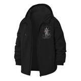 Skeleton Tarot Swords Unisex Full-Zip Printed Waterproof Hooded Windbreaker