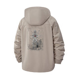 Skeleton Tarot Swords Unisex Full-Zip Printed Waterproof Hooded Windbreaker