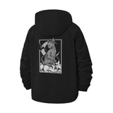 Demonic Cat and Skulls Unisex Full-Zip Printed Waterproof Hooded Windbreaker