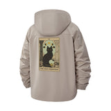 Tarot Cat High Priestess Unisex Full-Zip Printed Waterproof Hooded Windbreaker