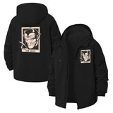 Devil Tarot Card Unisex Full-Zip Printed Waterproof Hooded Windbreaker