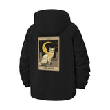 Tarot Cat Moon Unisex Full-Zip Printed Waterproof Hooded Windbreaker