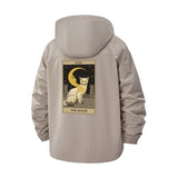 Tarot Cat Moon Unisex Full-Zip Printed Waterproof Hooded Windbreaker