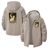 Tarot Cat Moon Unisex Full-Zip Printed Waterproof Hooded Windbreaker