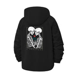 Skeleton Lovers Unisex Full-Zip Printed Waterproof Hooded Windbreaker