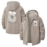 Skeleton Lovers Unisex Full-Zip Printed Waterproof Hooded Windbreaker