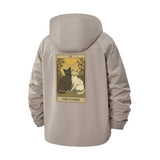 Tarot Lovers Cats Unisex Full-Zip Printed Waterproof Hooded Windbreaker