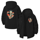 Skeleton and Mushroom Unisex Full-Zip Printed Waterproof Hooded Windbreaker