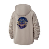 Geometric Mandala Unisex Full-Zip Printed Waterproof Hooded Windbreaker