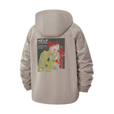 Hold the Door Message Unisex Full-Zip Printed Waterproof Hooded Windbreaker