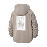 Tarot Skeleton Unisex Full-Zip Printed Waterproof Hooded Windbreaker
