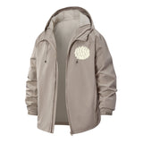 Cartoon Cat Crowd Unisex Full-Zip Printed Waterproof Hooded Windbreaker