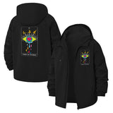 Tarot Card Three of Swords Unisex Full-Zip Printed Waterproof Hooded Windbreaker