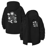 Celestial Floral Unisex Full-Zip Printed Waterproof Hooded Windbreaker