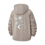 Celestial Floral Unisex Full-Zip Printed Waterproof Hooded Windbreaker
