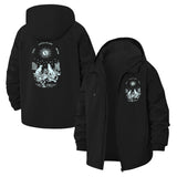 Warship Illustration Unisex Full-Zip Printed Waterproof Hooded Windbreaker