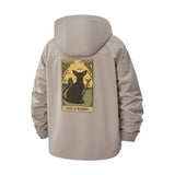 Tarot Cat Ace of Wands Unisex Full-Zip Printed Waterproof Hooded Windbreaker
