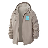 Abstract Geometric Art Unisex Full-Zip Printed Waterproof Hooded Windbreaker