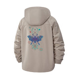 Geometric Butterfly Unisex Full-Zip Printed Waterproof Hooded Windbreaker