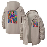 Psychedelic Art Unisex Full-Zip Printed Waterproof Hooded Windbreaker