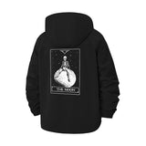 Tarot Skeleton Moon Unisex Full-Zip Printed Waterproof Hooded Windbreaker