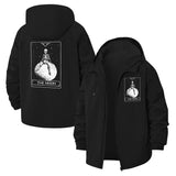 Tarot Skeleton Moon Unisex Full-Zip Printed Waterproof Hooded Windbreaker