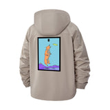 Frisbee Dog Unisex Full-Zip Printed Waterproof Hooded Windbreaker