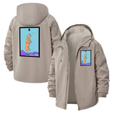 Frisbee Dog Unisex Full-Zip Printed Waterproof Hooded Windbreaker