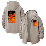 Tarot Devil Card Unisex Full-Zip Printed Waterproof Hooded Windbreaker