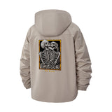 Skeleton Lovers Tarot Unisex Full-Zip Printed Waterproof Hooded Windbreaker