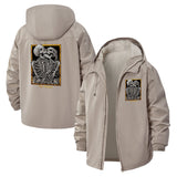 Skeleton Lovers Tarot Unisex Full-Zip Printed Waterproof Hooded Windbreaker